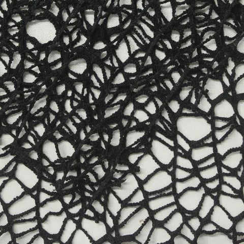 Black Openwork Knit, Polyester, 110 gsm