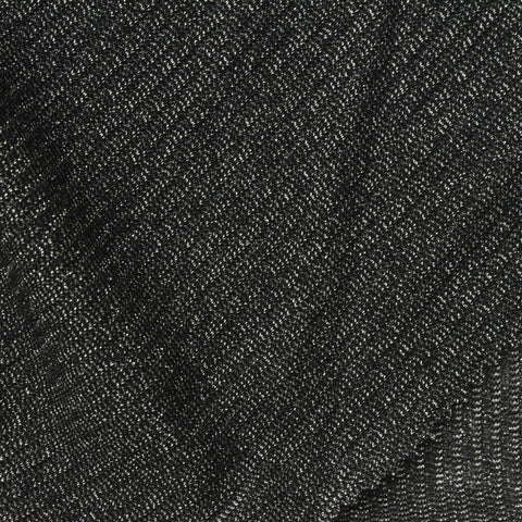 Dark Grey Marl Rib Knit, Viscose-Metallic