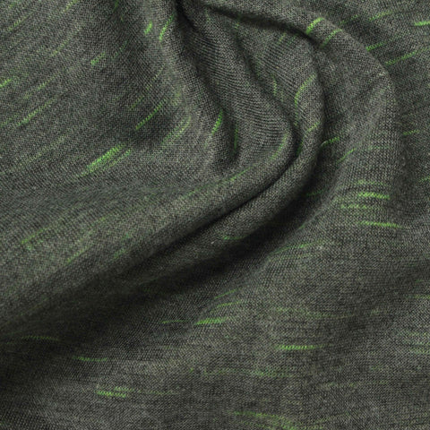 Dark Grey Heathered-Marl Scuba Knit, Polyester, 220 gsm, 160 cm