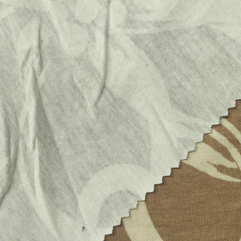 Cream Floral Jersey Knit, Viscose, 160 gsm