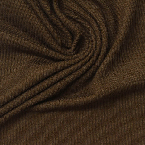 Viscose Stretch Rib Knit Fabric, 180 gsm, 160 cm — Brown