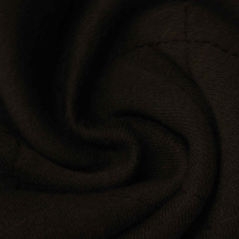 Brushed Polyester Cotton Knit Fabric, 280 gsm, 158 cm — Black