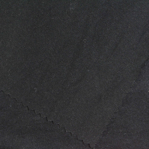 Brushed Polyester Viscose Stretch Jersey Knit Fabric, 140 gsm — Black, ref EF-263954