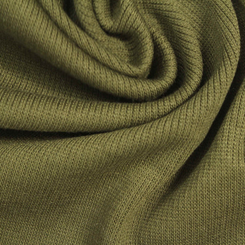 Olive Rib Knit, Poly-Cotton