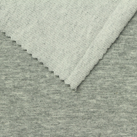Grey Marl French Terry, Cotton-Poly, 205 gsm