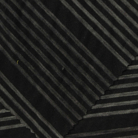 Dark Grey Stripe Milk Silk Knit, Polyester