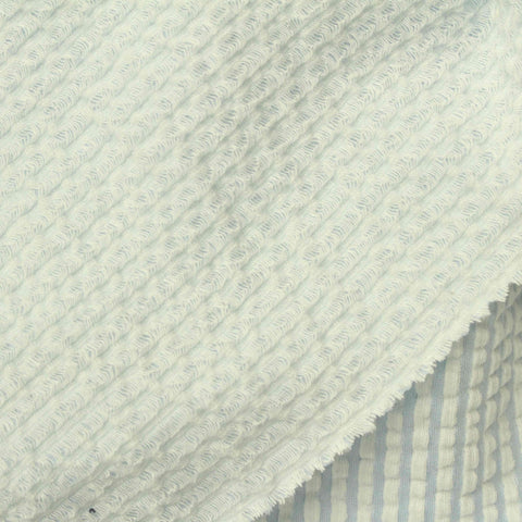 Light Blue Vertical-Stripe Jersey Knit, Cotton-Poly, 200 gsm