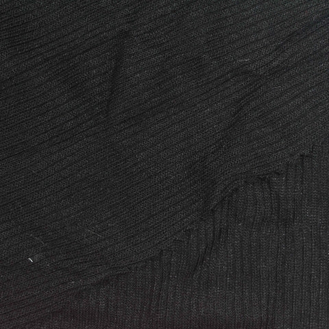 Viscose Polyester Rib Knit Fabric, 160 gsm, 140 cm — Black