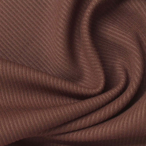 Brown Ribbed Scuba Knit, Poly-Modal