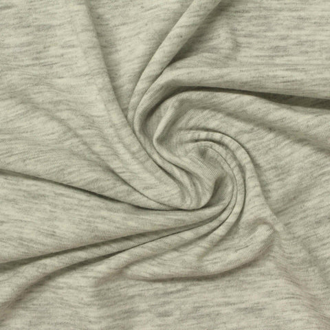 Light Grey Marl Jersey Knit, Poly-Viscose, 147 gsm