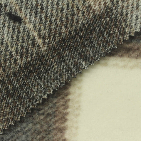 Dark Brown Bold-Plaid Jacquard, Polyester, 350 gsm