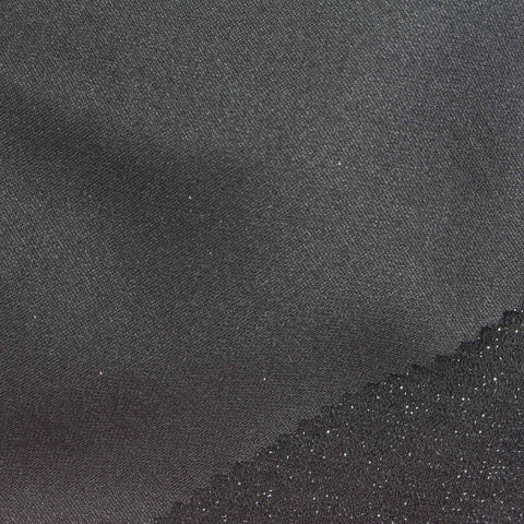Black Glitter Linen-Look, Polyester
