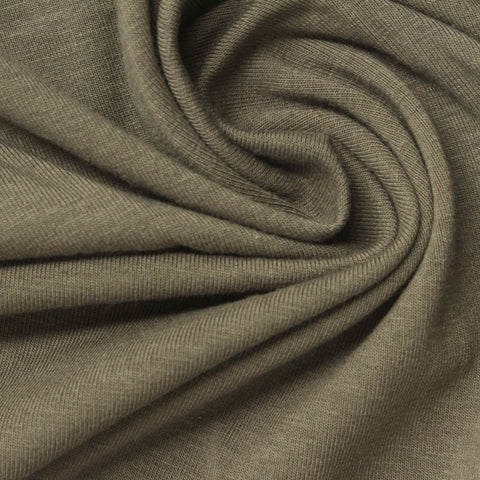 Cotton Stretch Jersey Knit Fabric, 205 gsm, 152 cm — Khaki