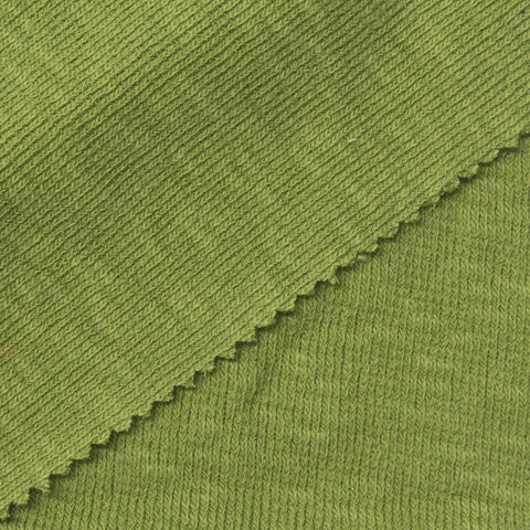 Olive Rib Knit, Cotton