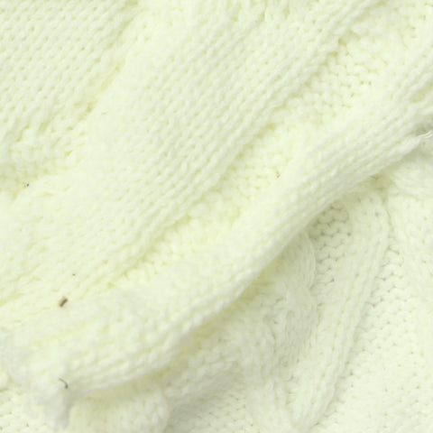 Jacquard 100% Acrylic Pointelle Knit Fabric, 530 gsm, 160 cm — White