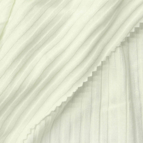 Off-White Rib Knit, Viscose-Poly