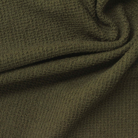 Olive Textured Chunky Knit, Cotton-Poly