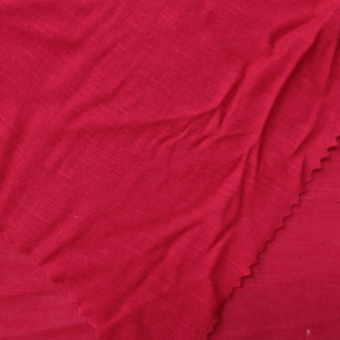 Slub 100% Viscose Jersey Knit Fabric, 100 gsm, 180 cm — Red