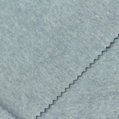 Light Blue Marl Rib Knit, Cotton-Poly