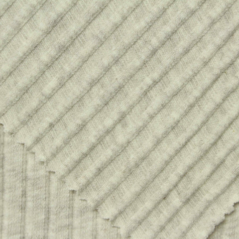 Cotton Stretch Rib Knit Fabric, 220 gsm, 115 cm — Beige