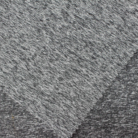 Dark Grey Marl Jersey Knit, Polyester, 327 gsm