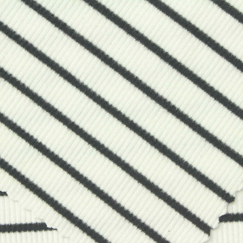 Black Horizontal-Stripe Knit, Polyester, 260 gsm, 185 cm