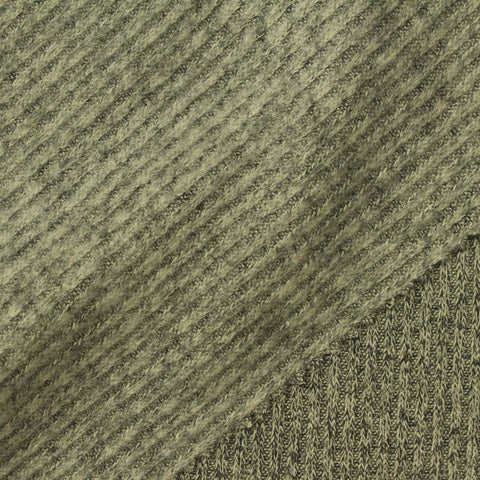 Olive Heather Rib Knit, Viscose-Poly