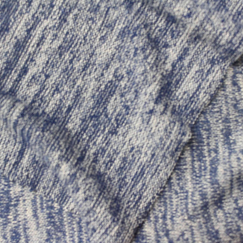 Blue Heathered-Marl Chunky Knit, Poly-Viscose, 185 gsm
