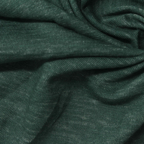 Dark Green Marl Jersey Knit, Cotton-Poly, 190 gsm