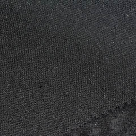 Viscose Nylon Stretch Ponte Knit Fabric, 365 gsm, 163 cm — Black