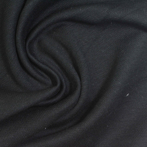 Polyester Cotton Interlock Knit Fabric, 220 gsm, 165 cm — Black