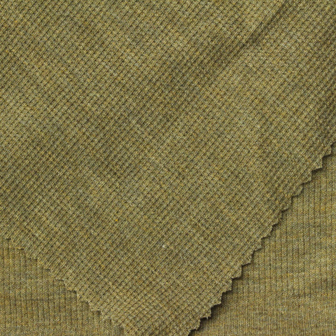 Olive Marl Interlock Knit, Poly-Cotton