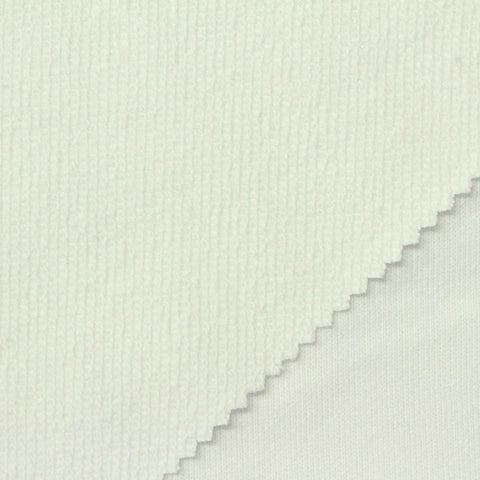 100% Cotton French Terry Fabric, 370 gsm, 165 cm — White