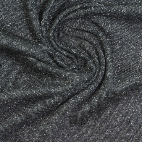 Dark Grey Marl Jersey Knit, Viscose-Poly, 240 gsm