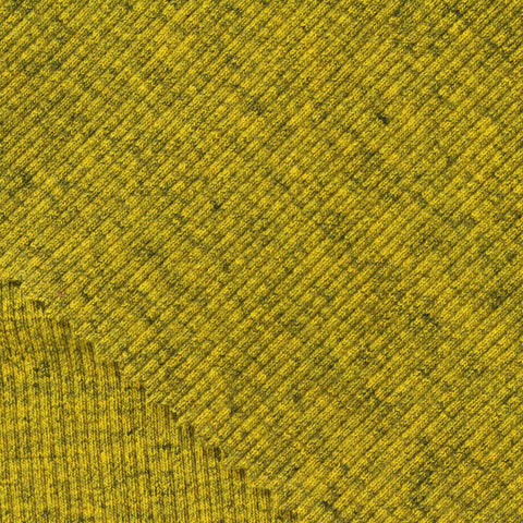 Yellow Marl Rib Knit, Cotton-Poly