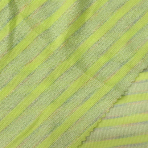Lime Stripe Rib Knit, Viscose-Nylon