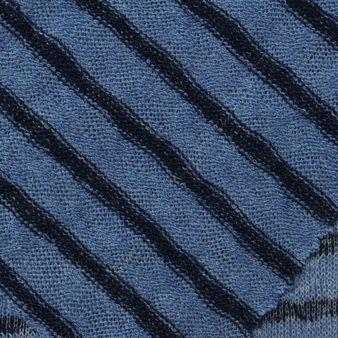 Blue Stripes Jersey Knit, Viscose-Poly