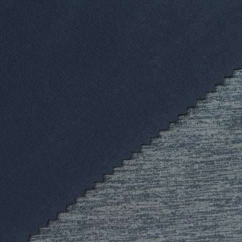 Blue Marl Interlock Knit, Polyester, 270 gsm