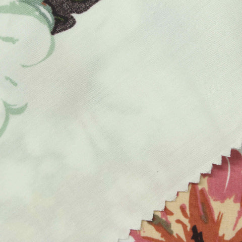 White Floral Poplin, Cotton