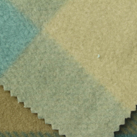 Teal Plaid Fleece, Polyester