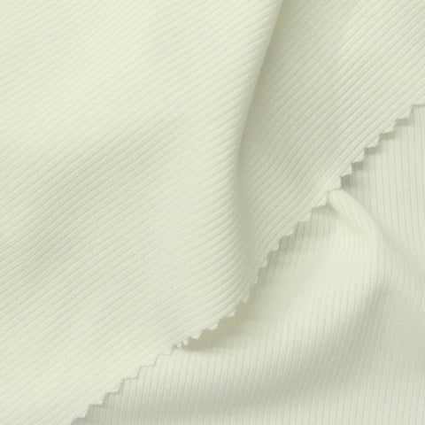 Polyester Stretch Rib Knit Fabric, 200 gsm, 150 cm — Beige