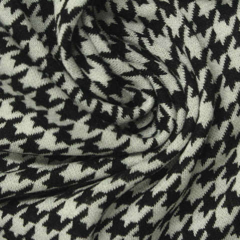 Black Houndstooth Knit, Viscose-Nylon