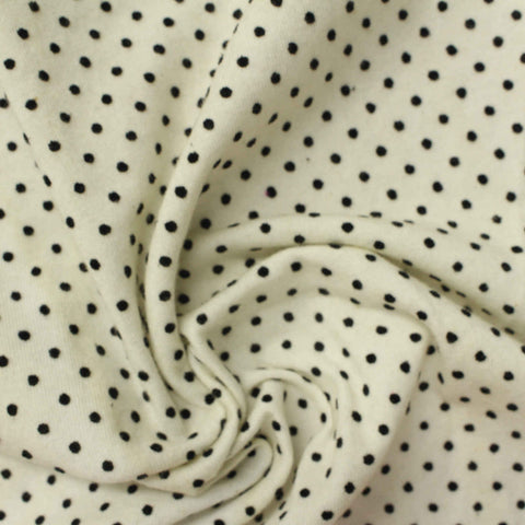 Black Dots Jersey Knit, Cotton, 140 gsm
