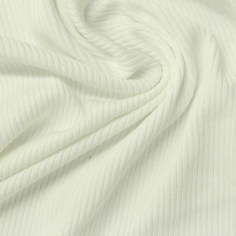 Polyester Stretch Rib Knit Fabric, 215 gsm, 160 cm — Beige