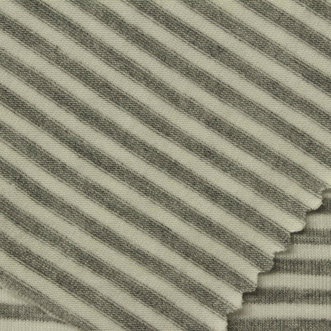 Dark Grey Horizontal-Stripe Jersey Knit, Viscose, 208 gsm