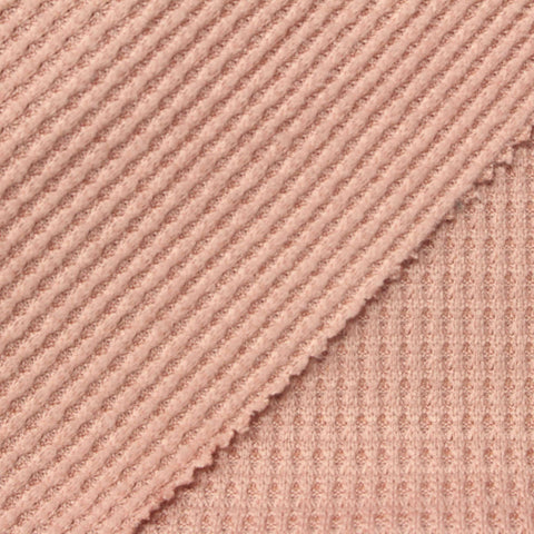 Polyester Stretch Waffle Knit Fabric, 200 gsm, 185 cm — Pink
