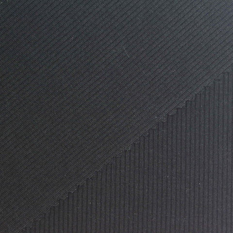 Black Ribbed Rib Knit, Viscose