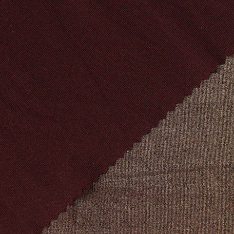 Brown Marl Rib Knit, Polyester, 220 gsm, 150 cm