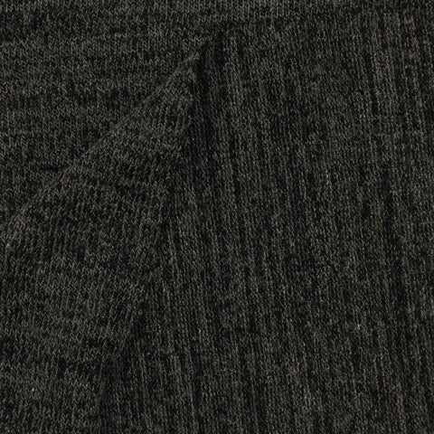 Dark Grey Heathered-Marl Jersey Knit, Polyester, 245 gsm