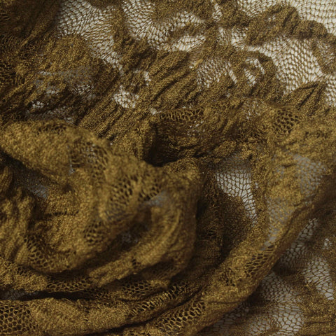 Brown Abstract Lace, Polyester